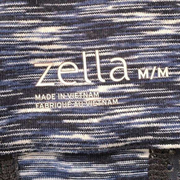 Zell Multi Blue Semi Sheer Zip Up Fitted Thumbhole Light weight Athletic Jacket - Picture 9 of 16